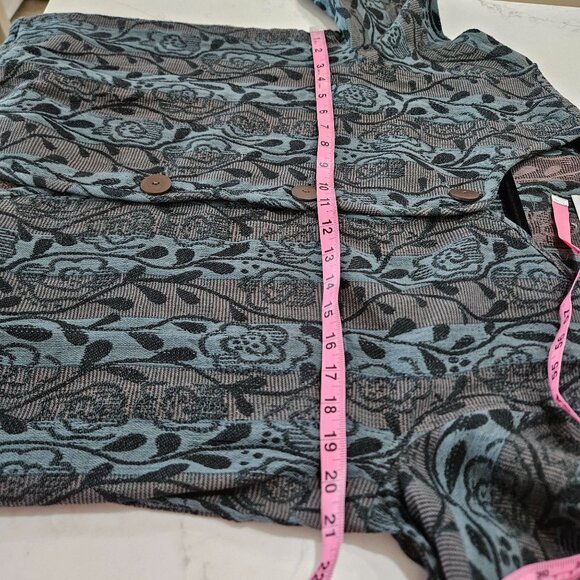 Country Store Cardigan Tapestry Jacket Sz Small Boho Floral Turquoise - Picture 9 of 9